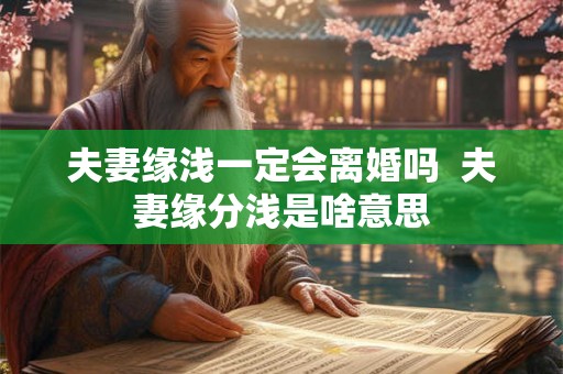 夫妻缘浅一定会离婚吗  夫妻缘分浅是啥意思