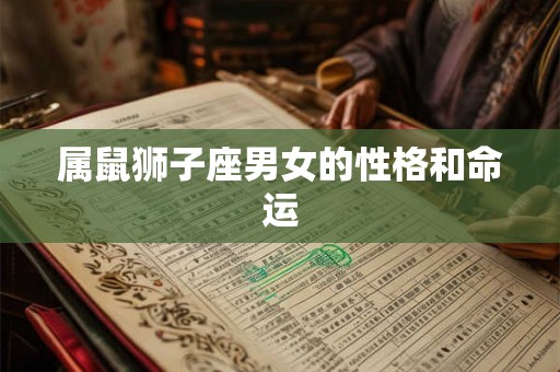 属鼠狮子座男女的性格和命运