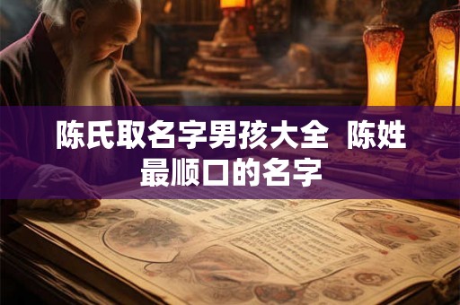 陈氏取名字男孩大全  陈姓最顺口的名字