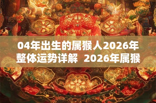 04年出生的属猴人2026年整体运势详解  2026年属猴运势好吗