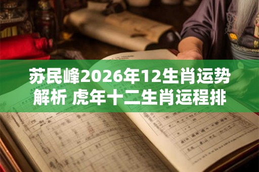 苏民峰2026年12生肖运势解析 虎年十二生肖运程排行榜