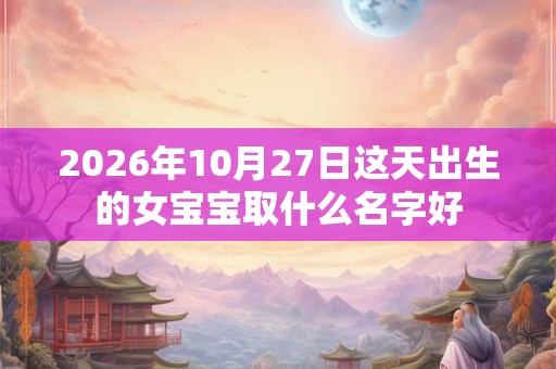 2026年10月27日这天出生的女宝宝取什么名字好