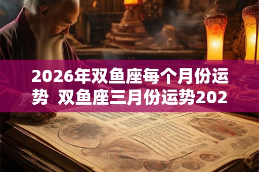 2026年双鱼座每个月份运势  双鱼座三月份运势2026