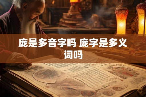 庞是多音字吗 庞字是多义词吗