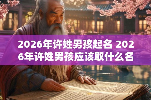 2026年许姓男孩起名 2026年许姓男孩应该取什么名字