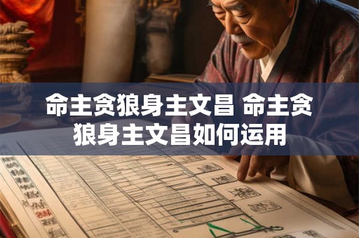 命主贪狼身主文昌 命主贪狼身主文昌如何运用