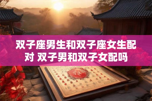 双子座男生和双子座女生配对 双子男和双子女配吗