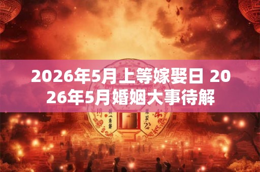 2026年5月上等嫁娶日 2026年5月婚姻大事待解