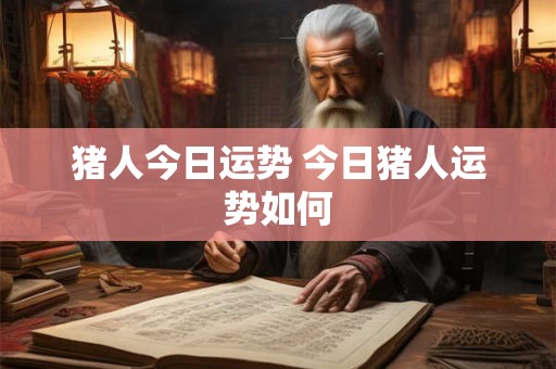 猪人今日运势 今日猪人运势如何