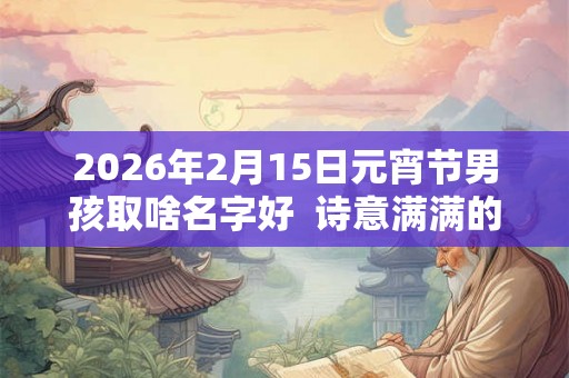 2026年2月15日元宵节男孩取啥名字好  诗意满满的名字