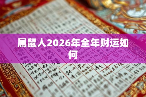属鼠人2026年全年财运如何