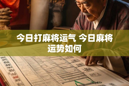 今日打麻将运气 今日麻将运势如何 今日打麻将运气 今日麻将运势如何