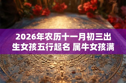 2026年农历十一月初三出生女孩五行起名 属牛女孩满分名字推荐！