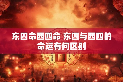 东四命西四命 东四与西四的命运有何区别