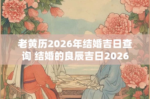 老黄历2026年结婚吉日查询 结婚的良辰吉日2026
