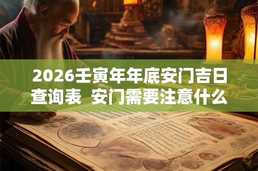 2026壬寅年年底安门吉日查询表  安门需要注意什么