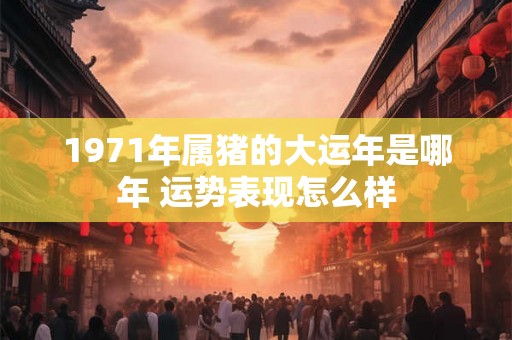 1971年属猪的大运年是哪年 运势表现怎么样