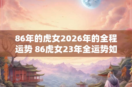 86年的虎女2026年的全程运势 86虎女23年全运势如何