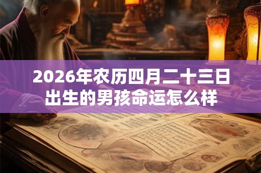 2026年农历四月二十三日出生的男孩命运怎么样