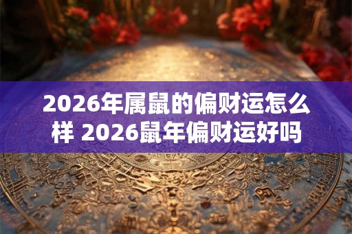 2026年属鼠的偏财运怎么样 2026鼠年偏财运好吗