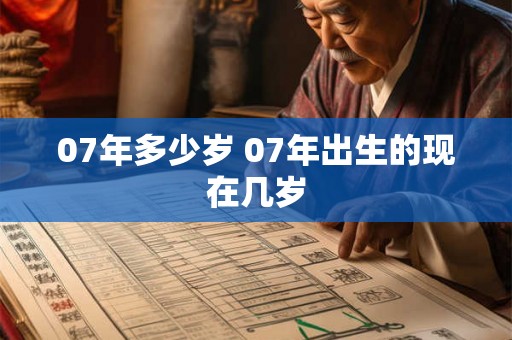 07年多少岁 07年出生的现在几岁