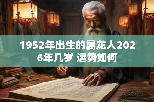 1952年出生的属龙人2026年几岁 运势如何