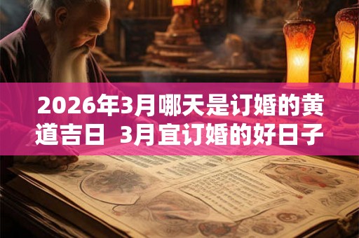 2026年3月哪天是订婚的黄道吉日 3月宜订婚的好日子 2026年3月哪天是订婚的黄道吉日 3月宜订婚的好日子
