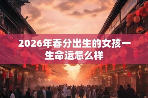 2026年春分出生的女孩一生命运怎么样