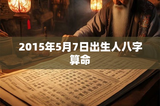 2015年5月7日出生人八字算命