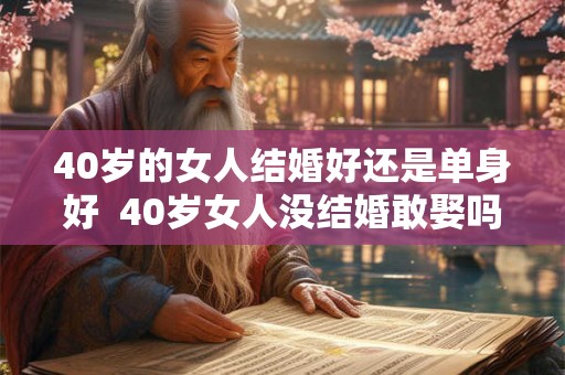 40岁的女人结婚好还是单身好  40岁女人没结婚敢娶吗
