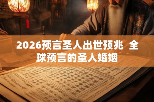 2026预言圣人出世预兆 全球预言的圣人婚姻 2026预言圣人出世预兆 全球预言的圣人婚姻