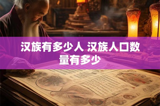 汉族有多少人 汉族人口数量有多少