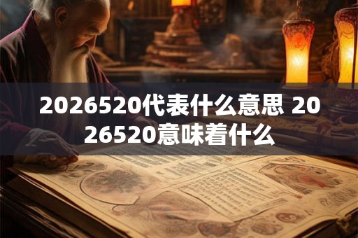 2026520代表什么意思 2026520意味着什么