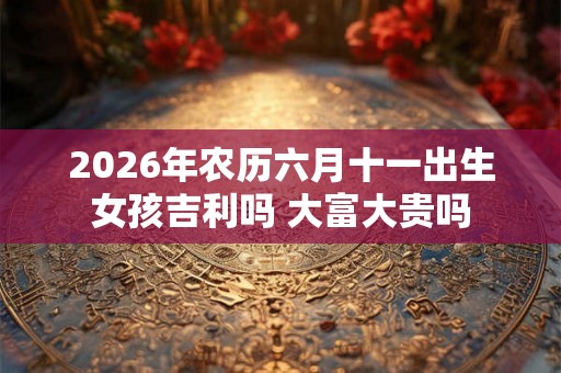 2026年农历六月十一出生女孩吉利吗 大富大贵吗