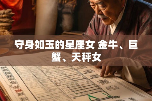 守身如玉的星座女 金牛、巨蟹、天秤女