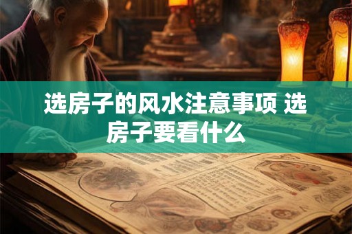 选房子的风水注意事项 选房子要看什么