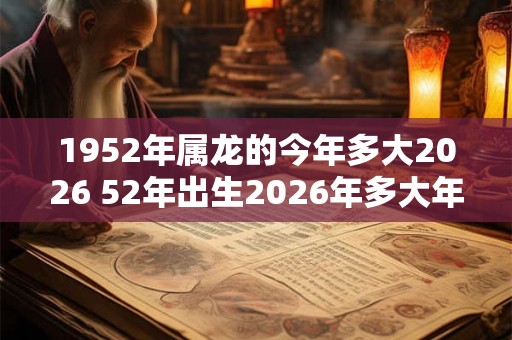 1952年属龙的今年多大2026 52年出生2026年多大年龄