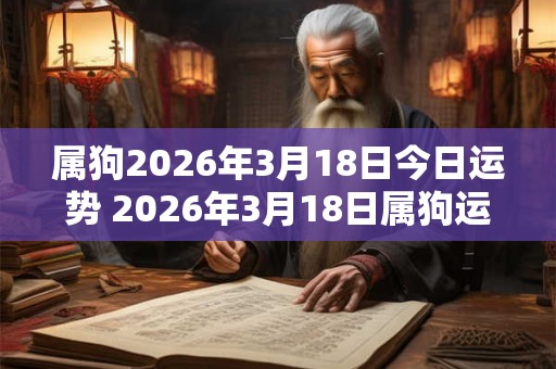 属狗2026年3月18日今日运势 2026年3月18日属狗运势分析