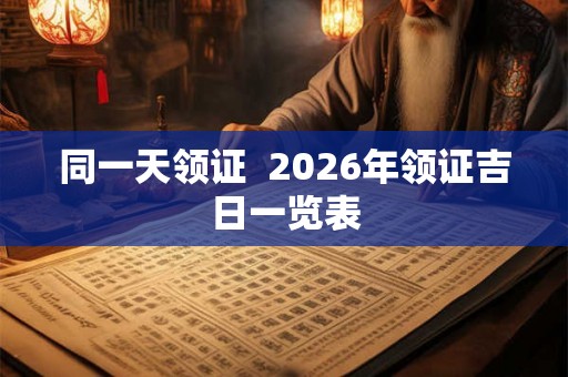 同一天领证  2026年领证吉日一览表