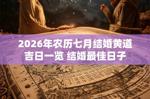 2026年农历七月结婚黄道吉日一览 结婚最佳日子