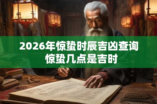 2026年惊蛰时辰吉凶查询 惊蛰几点是吉时 2026年惊蛰时辰吉凶查询 惊蛰几点是吉时