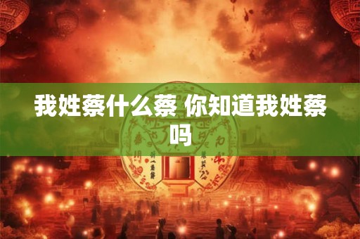 我姓蔡什么蔡 你知道我姓蔡吗