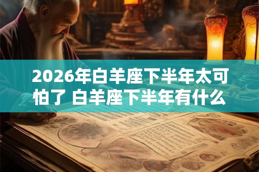2026年白羊座下半年太可怕了 白羊座下半年有什么大事