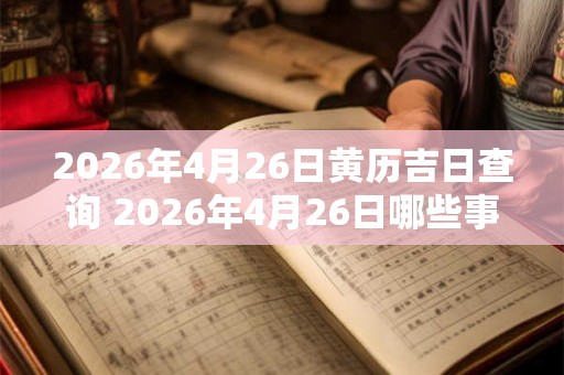 2026年4月26日黄历吉日查询 2026年4月26日哪些事宜适合进行