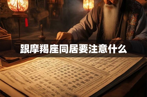 跟摩羯座同居要注意什么