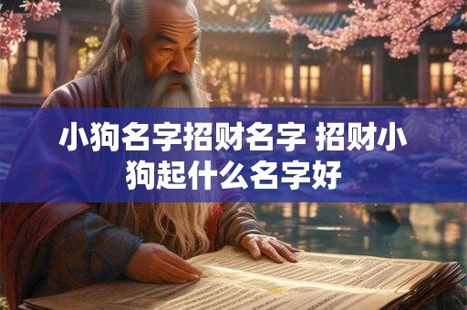 小狗名字招财名字 招财小狗起什么名字好