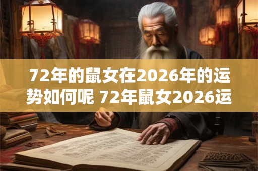 72年的鼠女在2026年的运势如何呢 72年鼠女2026运势如何