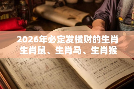 2026年必定发横财的生肖 生肖鼠、生肖马、生肖猴