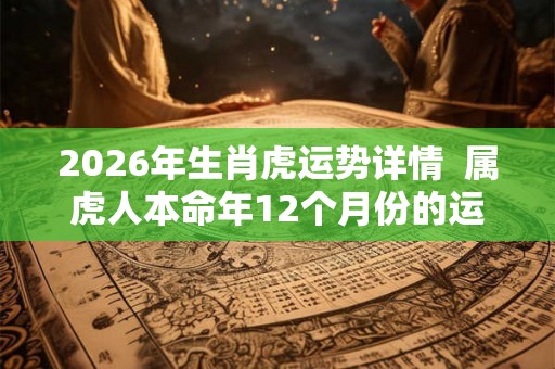 2026年生肖虎运势详情  属虎人本命年12个月份的运程
