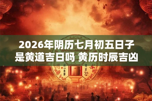 2026年阴历七月初五日子是黄道吉日吗 黄历时辰吉凶查询